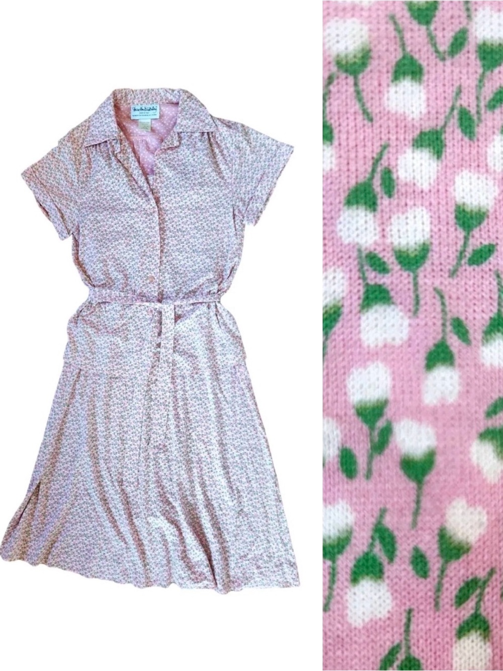 VTG 70s Diane Von Furstenberg Floral Cotton Top & Dress 3 Piece Set Sz 10 RARE